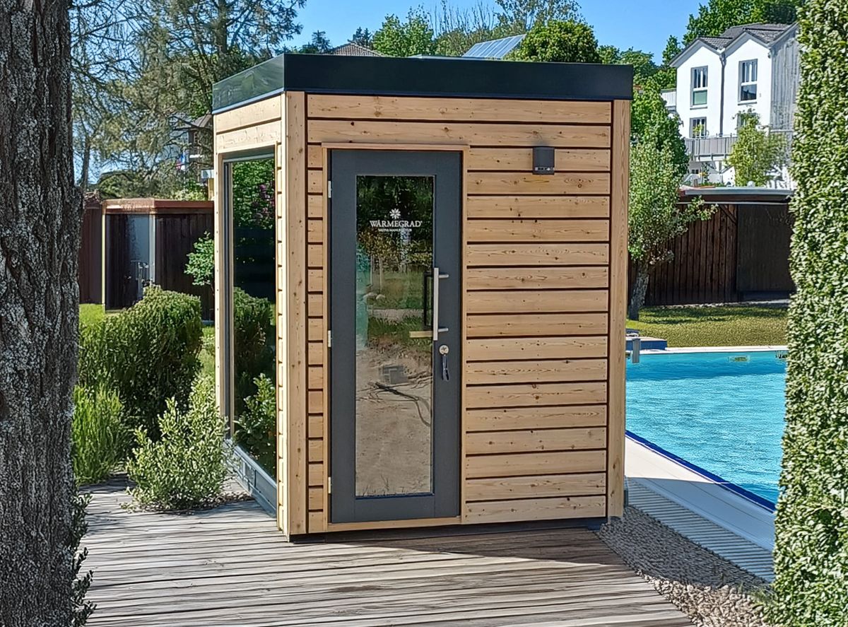 Design-Gartensauna mit Vorraum | Außensauna kaufen | Wärmegrad®