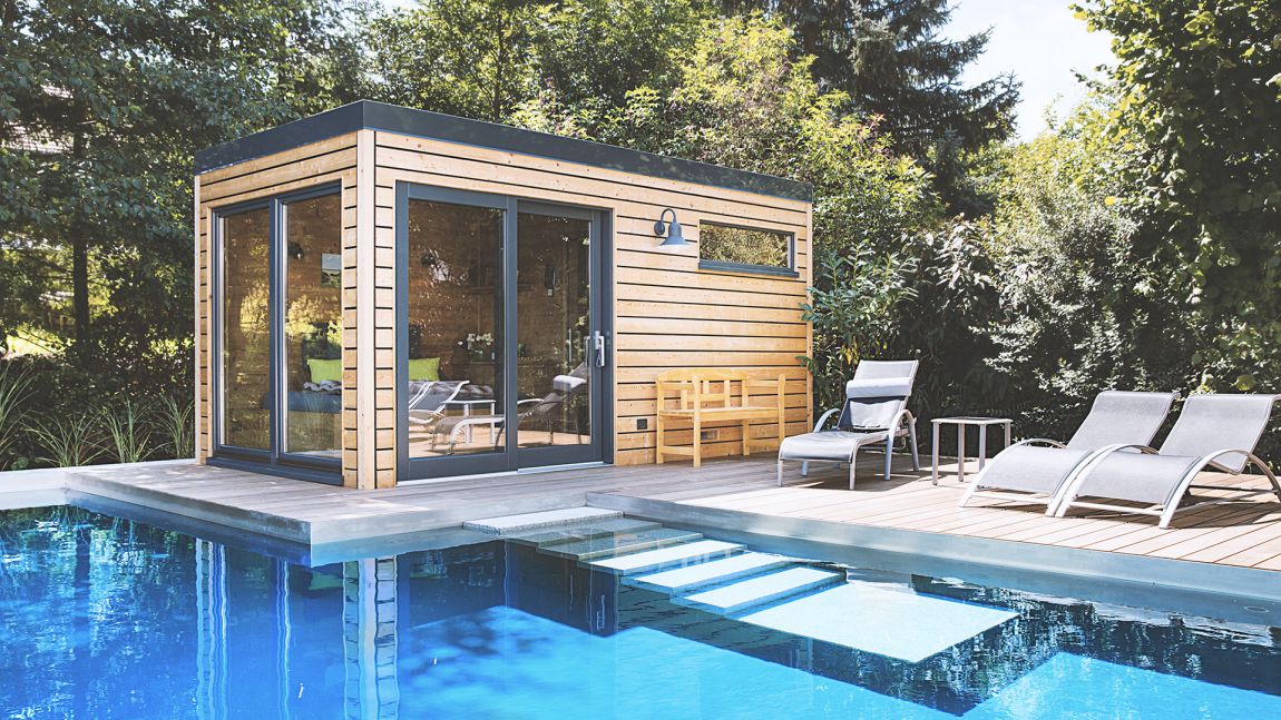 Design-Gartensauna mit Vorraum | Außensauna kaufen | Wärmegrad®